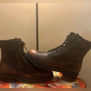 Urban Outfitters Mens Combat boots size 12 Brand New...Brown Burnshed